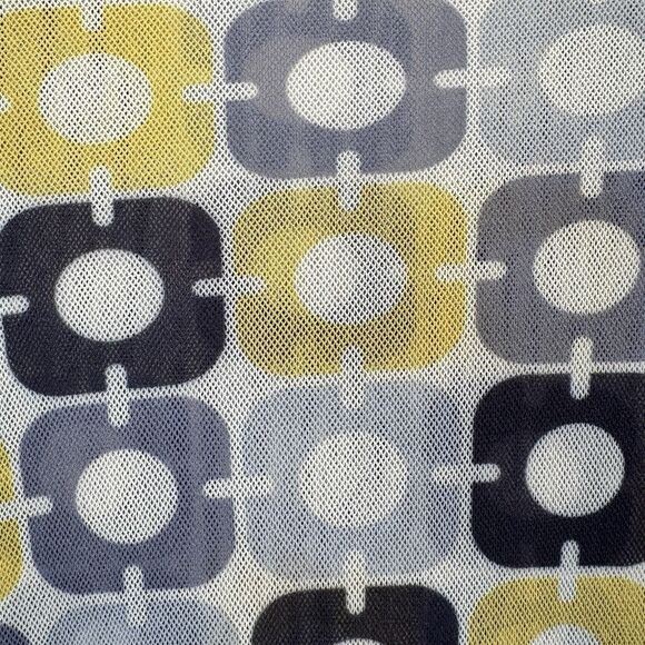 Sweet Pea Y2K Babydoll Top Small Yellow Gray Geometric Mesh Festival Sheer - Picture 7 of 12